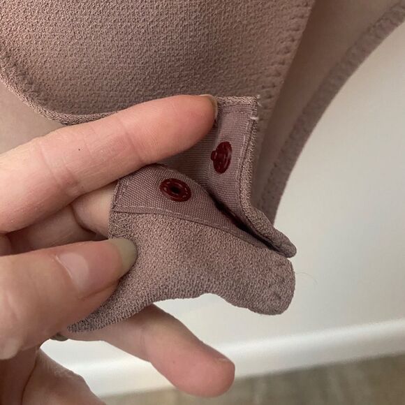 ZARA NWT Limitless Contour Bodysuit Large L Half Sleeve V-Neck Mauve Nude Modern - Picture 6 of 8